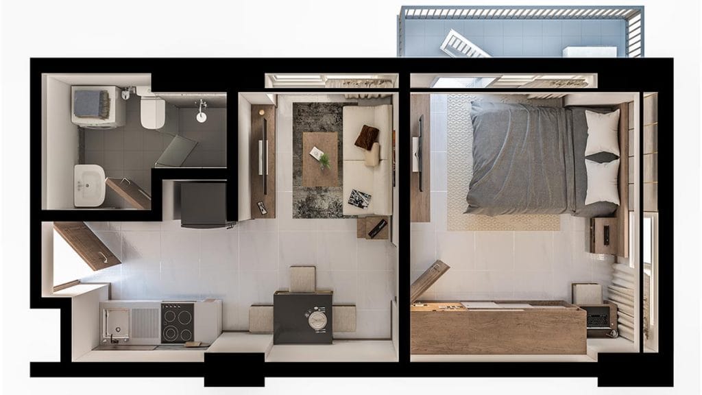 1 Bedroom Unit Layout City Clou Cebu Condo 1 Bedroom Unit Layout City Clou Cebu Condo